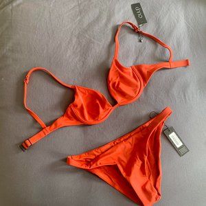 NEW CUUP Swimsuit Set "Lava" - "The Bikini" & "The Plunge"